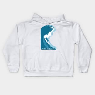 RETRO SURFS UP POSTER ART Kids Hoodie